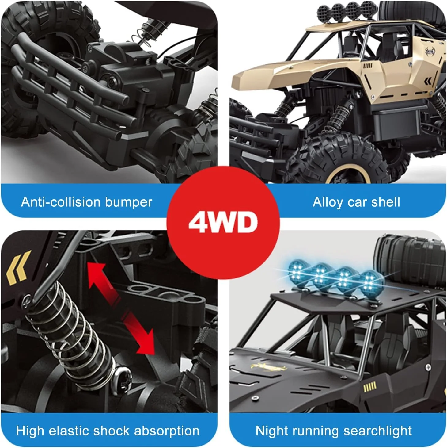 1:10 RC 2.4GHz Large Diecast Off-Road Rock Crawler - Image 7