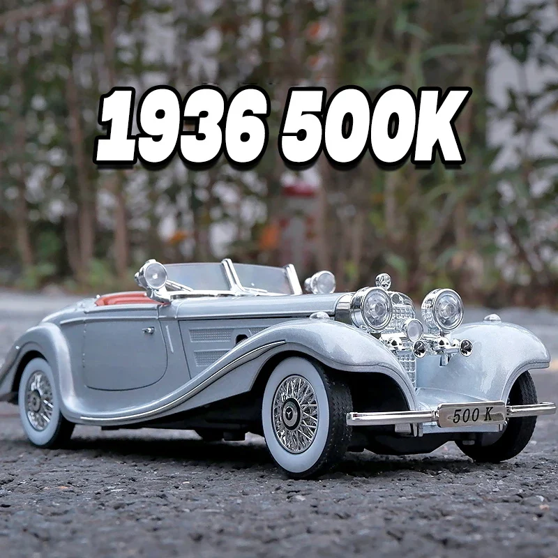 1:24 Diecast 1936 Mercedes Benz 500K Model Car With Smoke