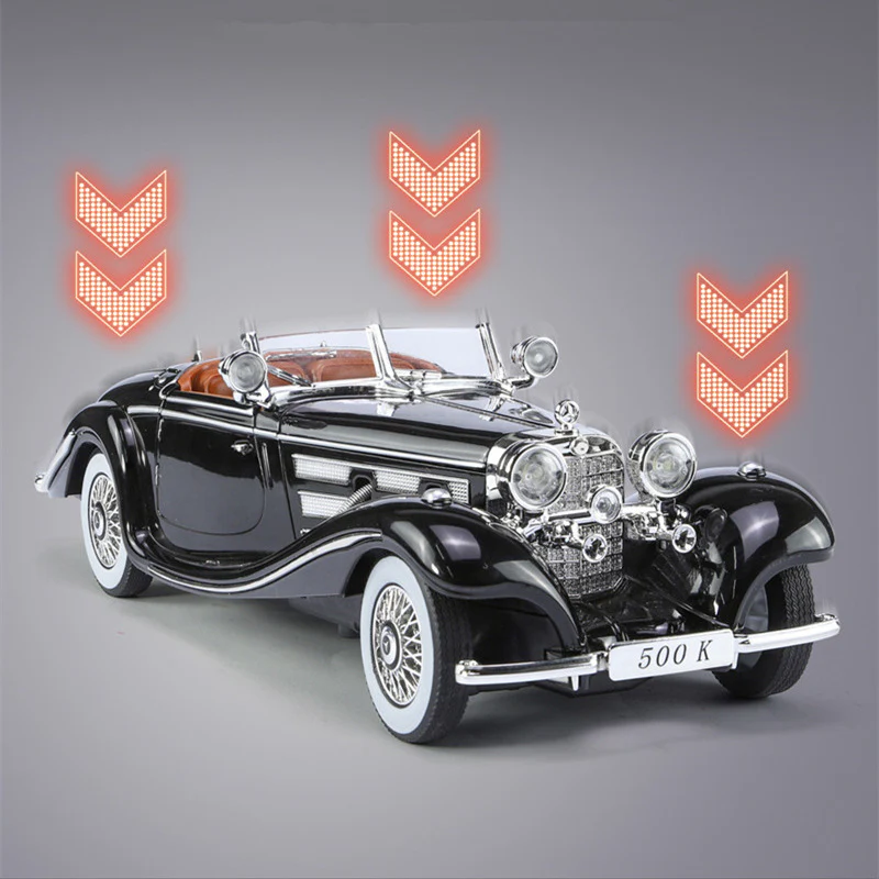 1:24 Diecast 1936 Mercedes Benz 500K Model Car With Smoke - Image 8
