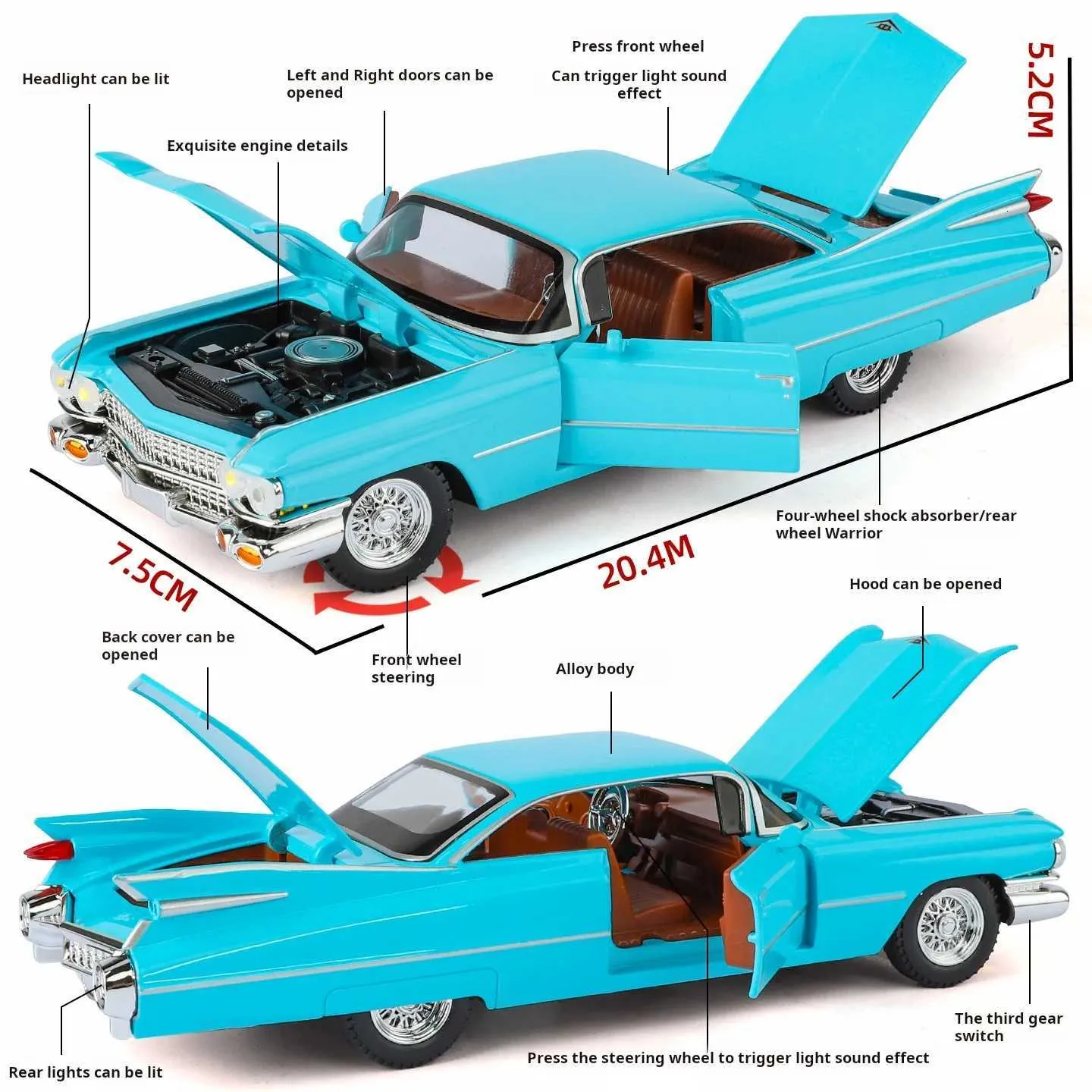 1:24 Diecast 1959 Cadillac Eldorado Model Car - Image 11