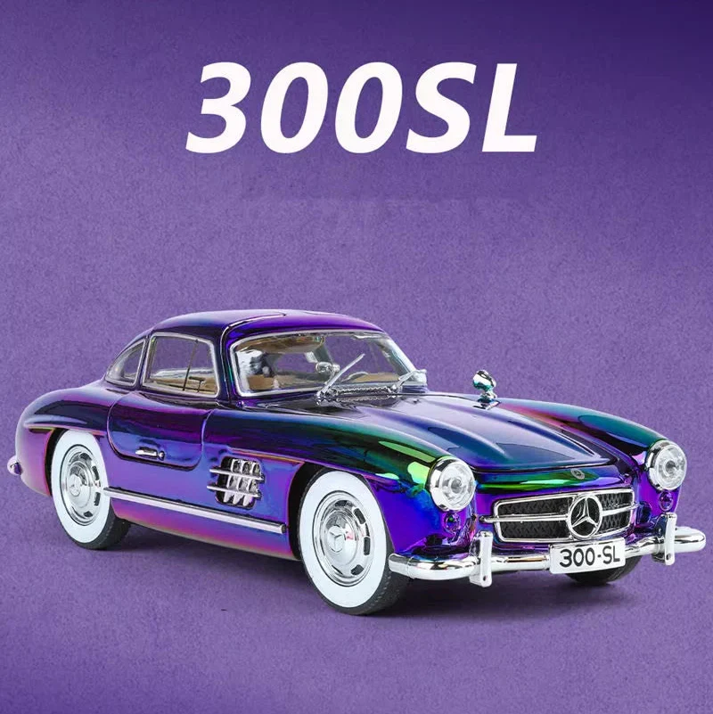 1:24 Diecast Benz 300SL Crystal Color Model With Acrylic Box - Image 5