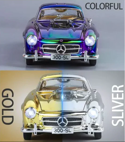 1:24 Diecast Classic Benz 300SL Crystal Color Model Car - Image 4