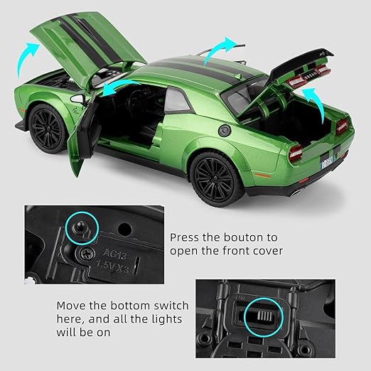 1:24 Diecast Dodge Challenger SRT Model Car - Image 6
