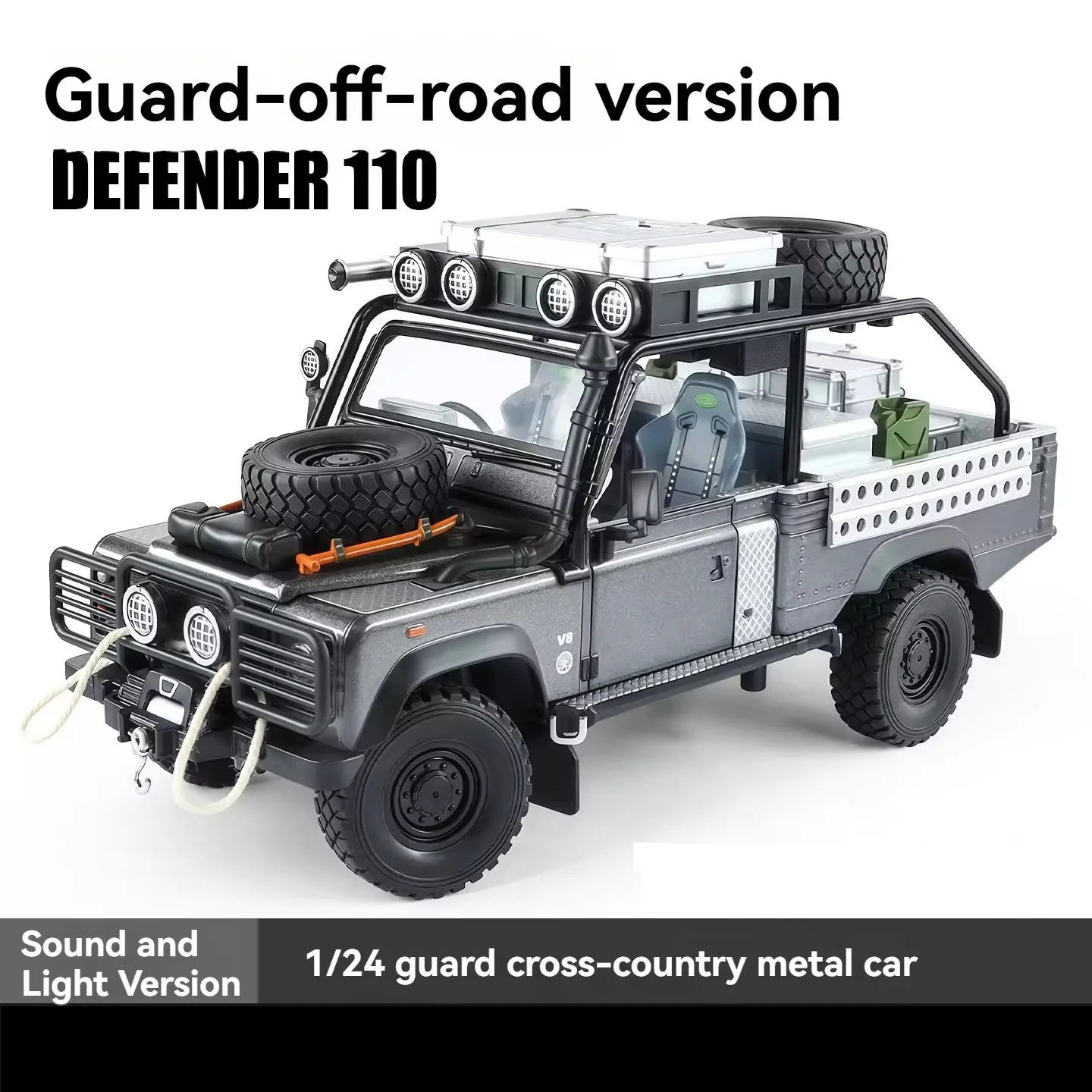 1:24 Diecast Land Rover Defender 110 Off-Road Model - Image 13