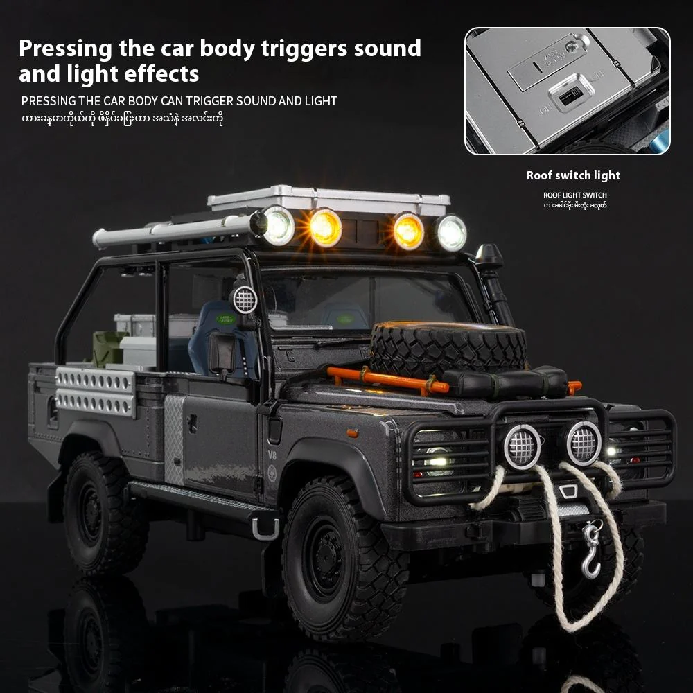1:24 Diecast Land Rover Defender 110 Off-Road Model - Image 6