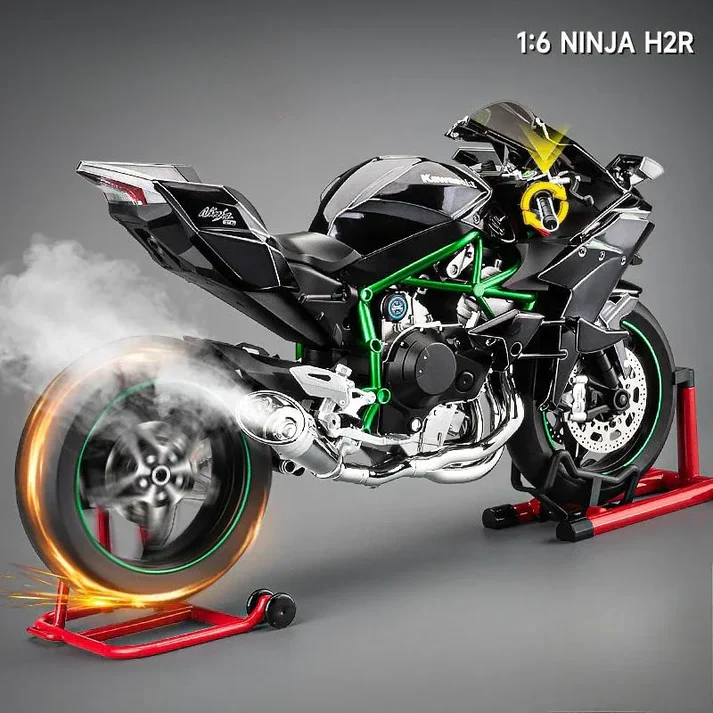 1:6 Diecast Kawasaki Ninja H2R Bootable Spray Bike - Image 8