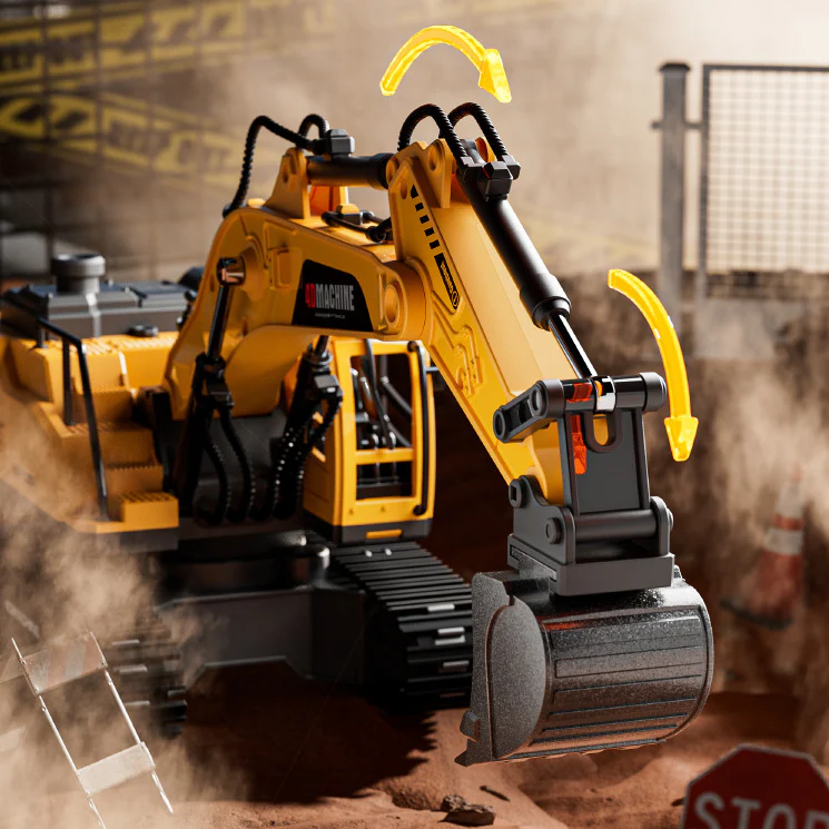 2.4GHz Remote Control Diecast Excavator With Smoke - Image 3