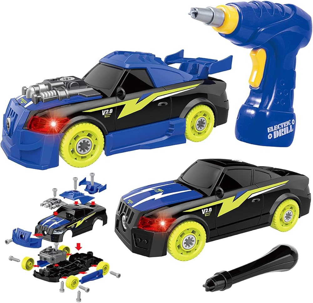 24+Pcs DIY Modified Screw Car With Electric Drill