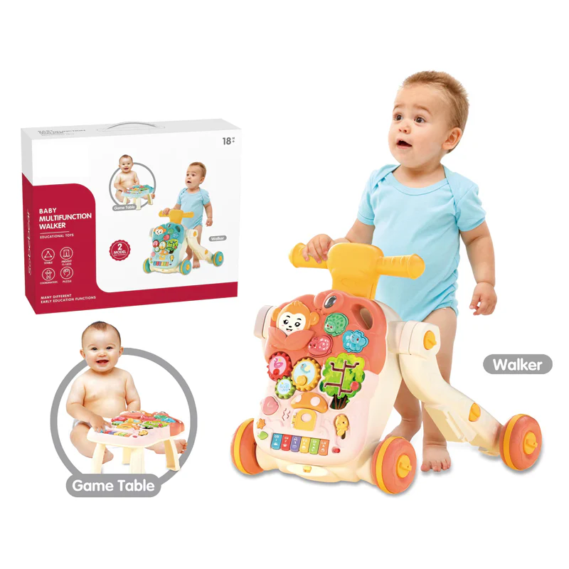 2in1 Baby Musical Walker & Activity Table - Red - Image 5