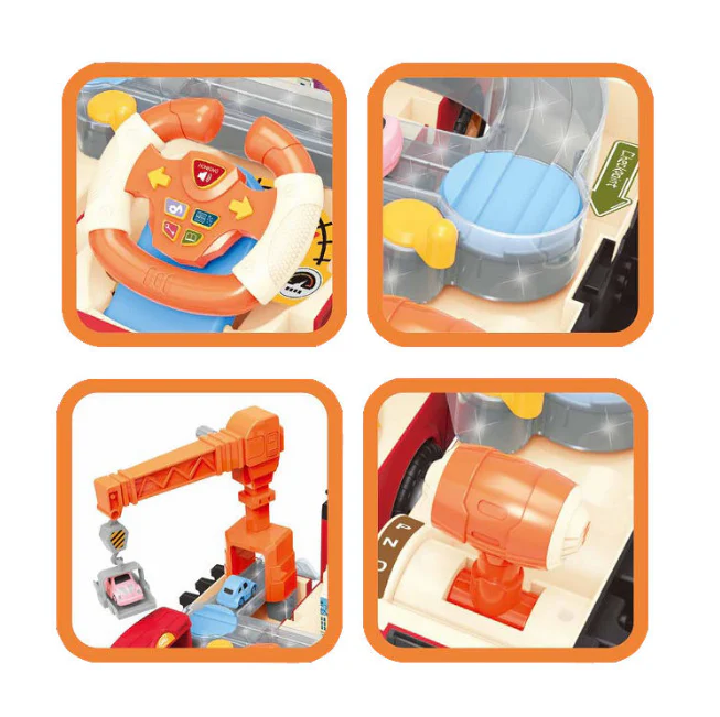 2in1 Deform Double Decker Bus Adventure Track - Red - Image 8