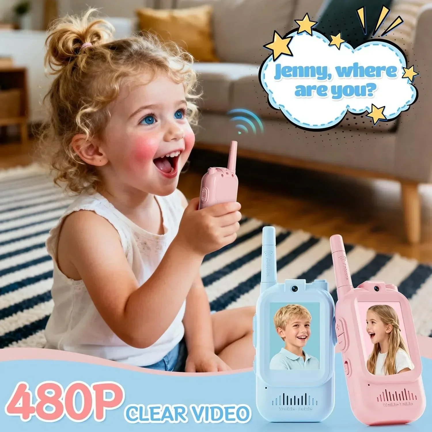 2Pcs Rechargeable Kids Video Walkie Talkie - Image 21
