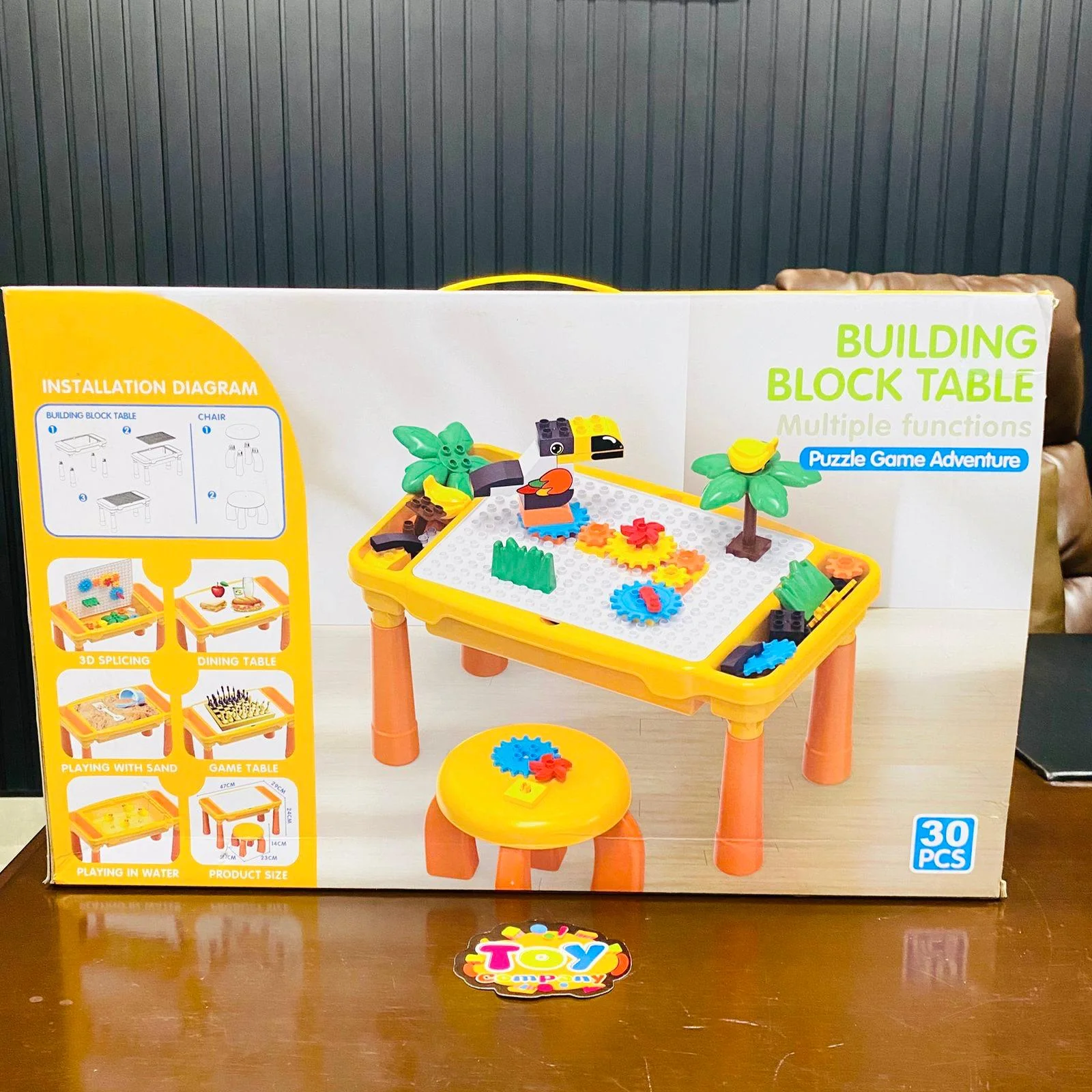30Pcs DIY Multi-functional Building Blocks Table With Stool - Image 7