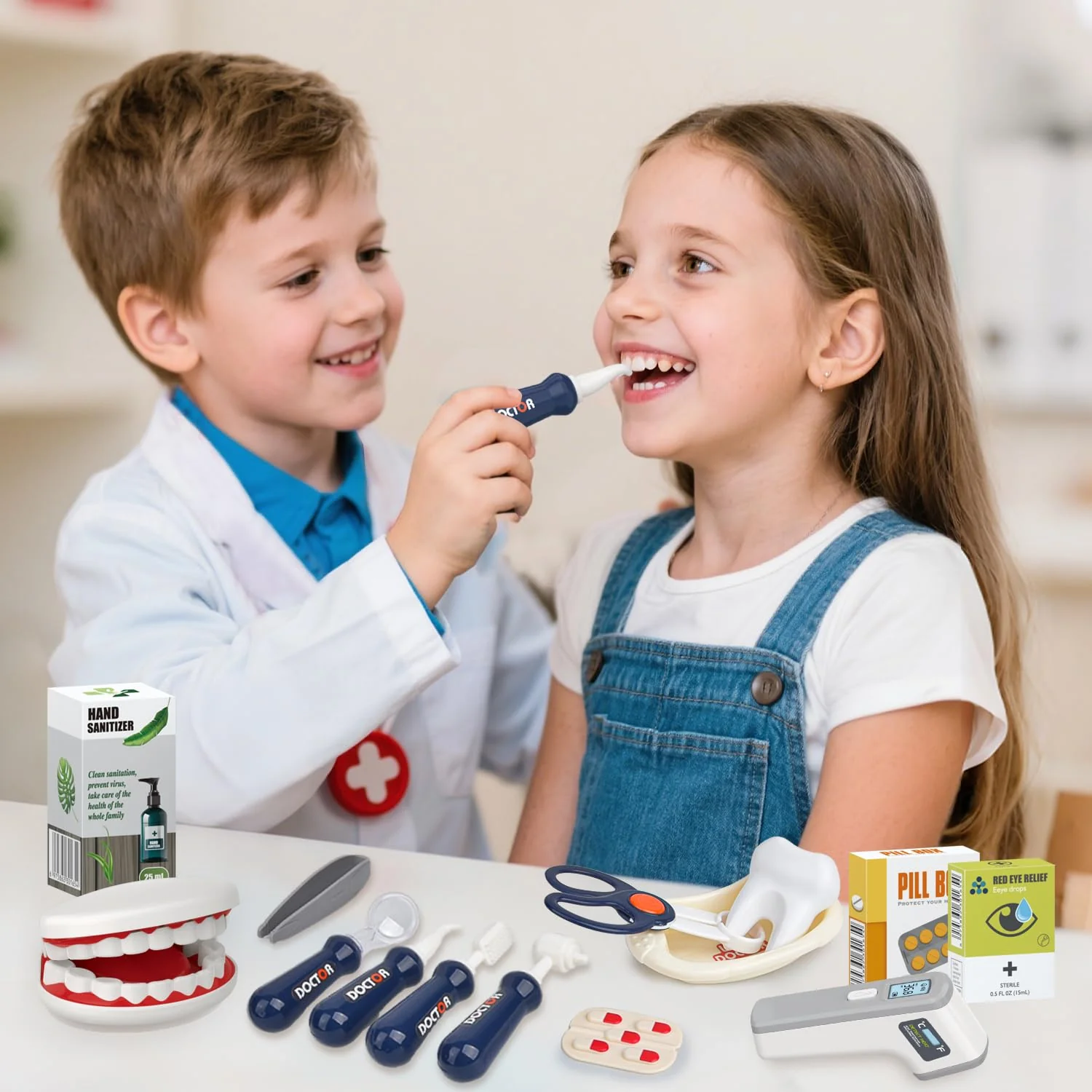 30Pcs Kids Dentist Medical Trolley With Light & Sound - Image 4
