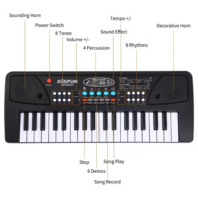 37 Keys BigFun Electronic Keyboard With Microphone - Image 4