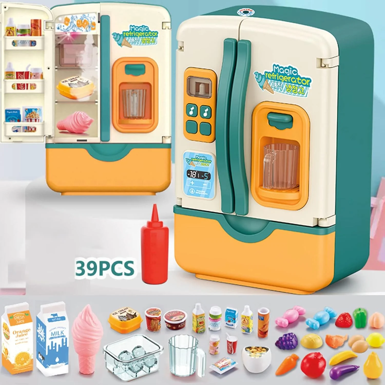 39Pcs Multi-functional Pretend Fridge With Spray - Image 10