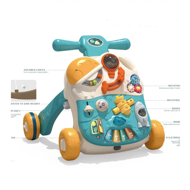 3in1 Baby Musical Walker & Activity Table - Blue - Image 10