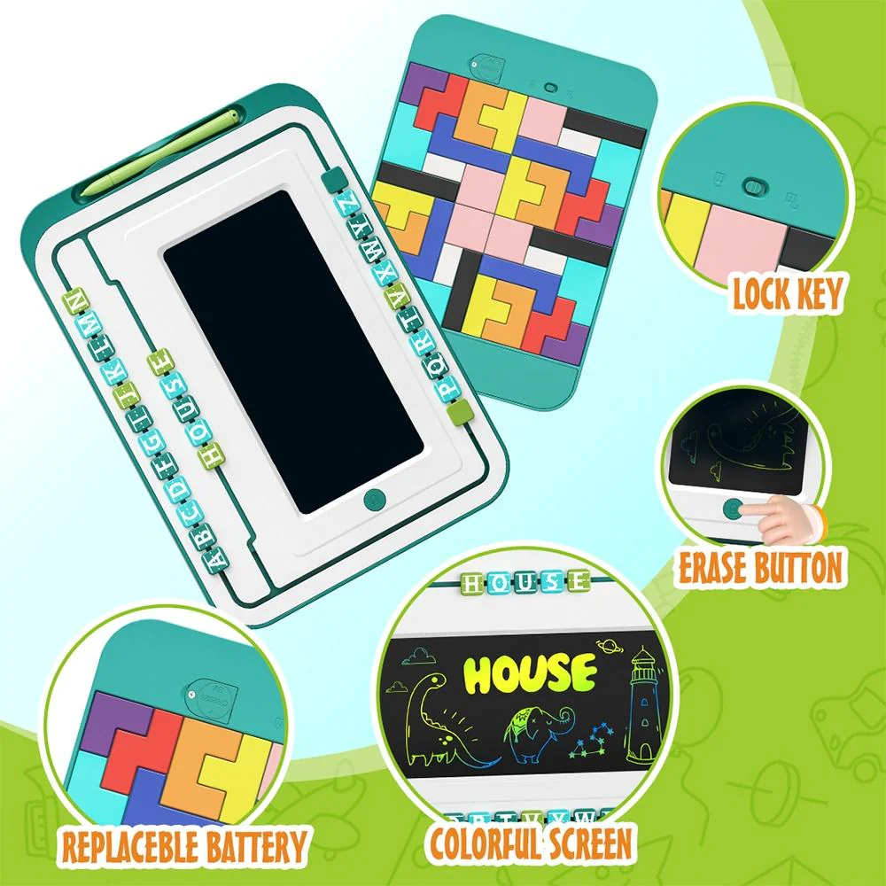 3in1 Kids LCD Writing Tablet & Puzzle Game - Image 3