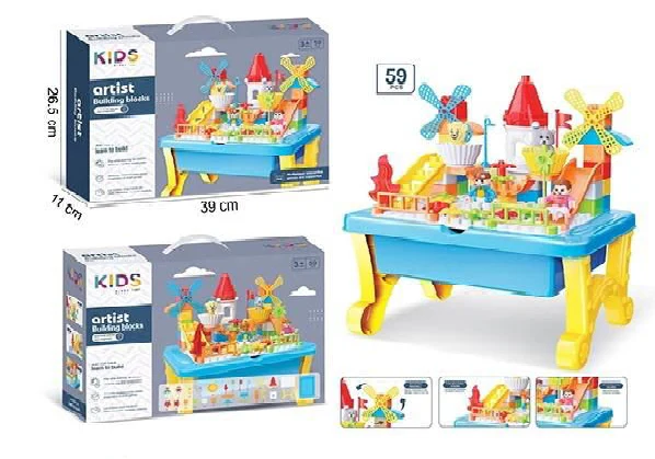 59Pcs Kids Artist Building Blocks Table Set - Image 3