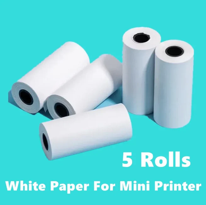 5Pcs Thermal Printer White Paper Rolls - Image 6