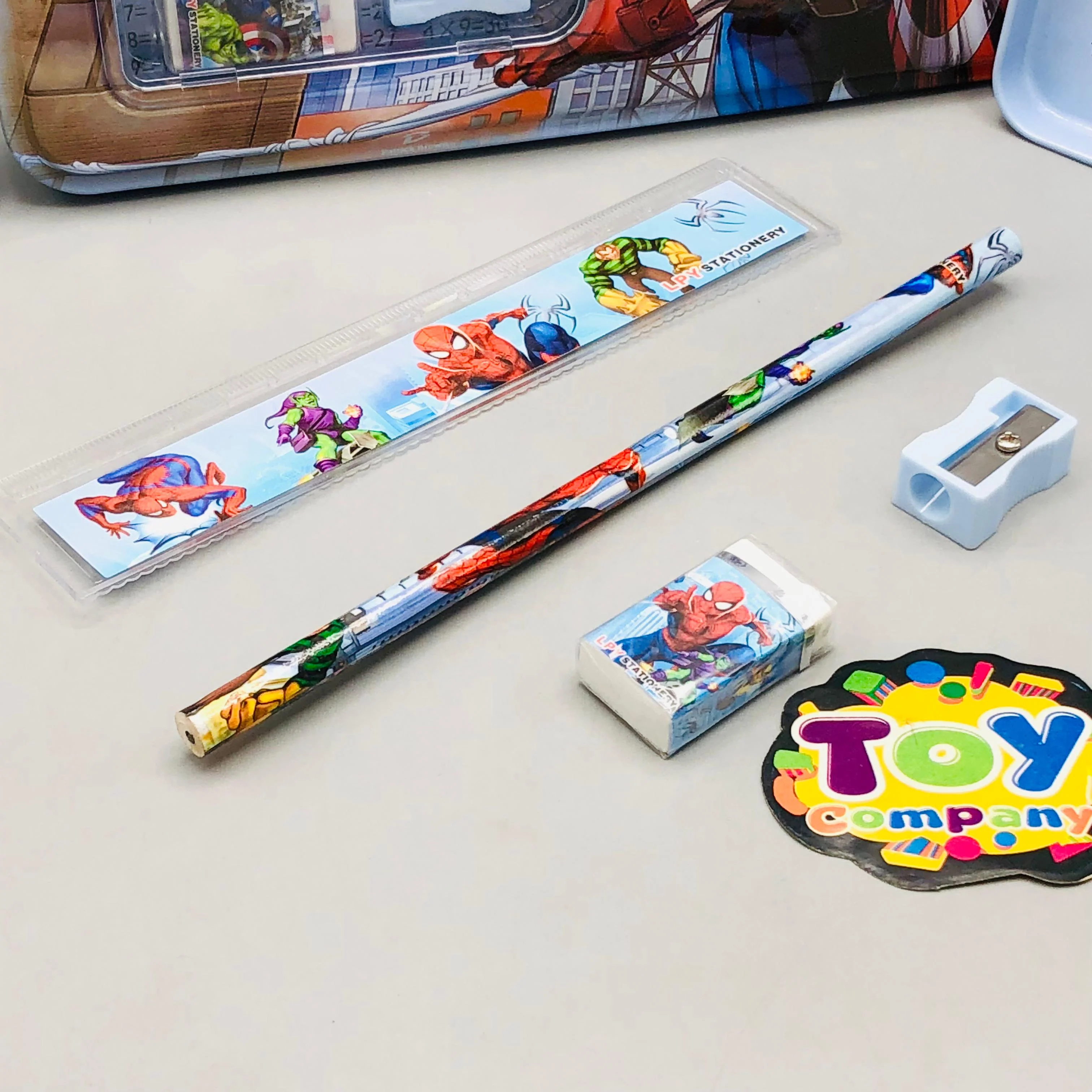 6Pcs Avengers Themed Tin Geometry Box For Boys - Assortment - Image 3