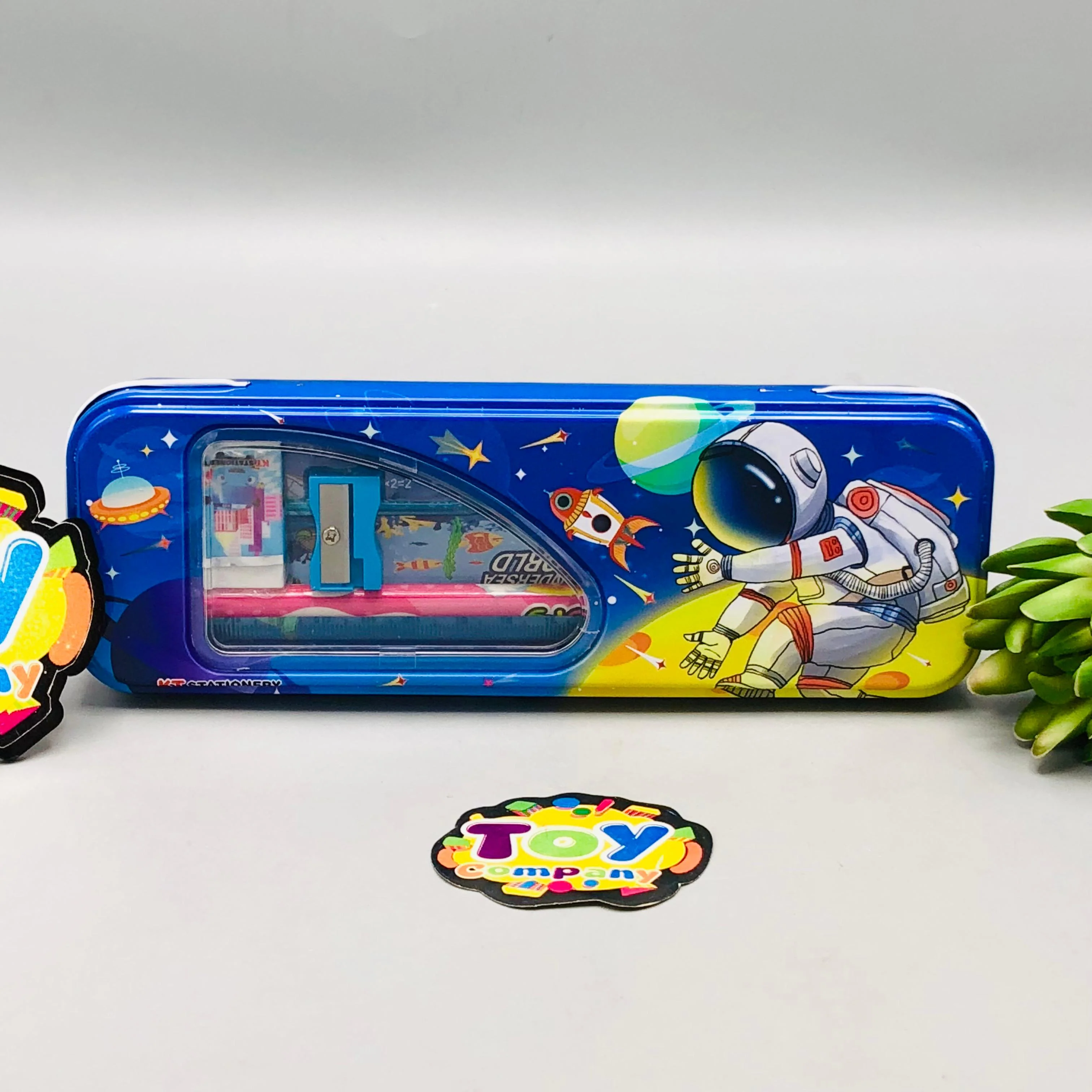 6Pcs Mini Spaceman Themed Tin Geometry Box - Image 2