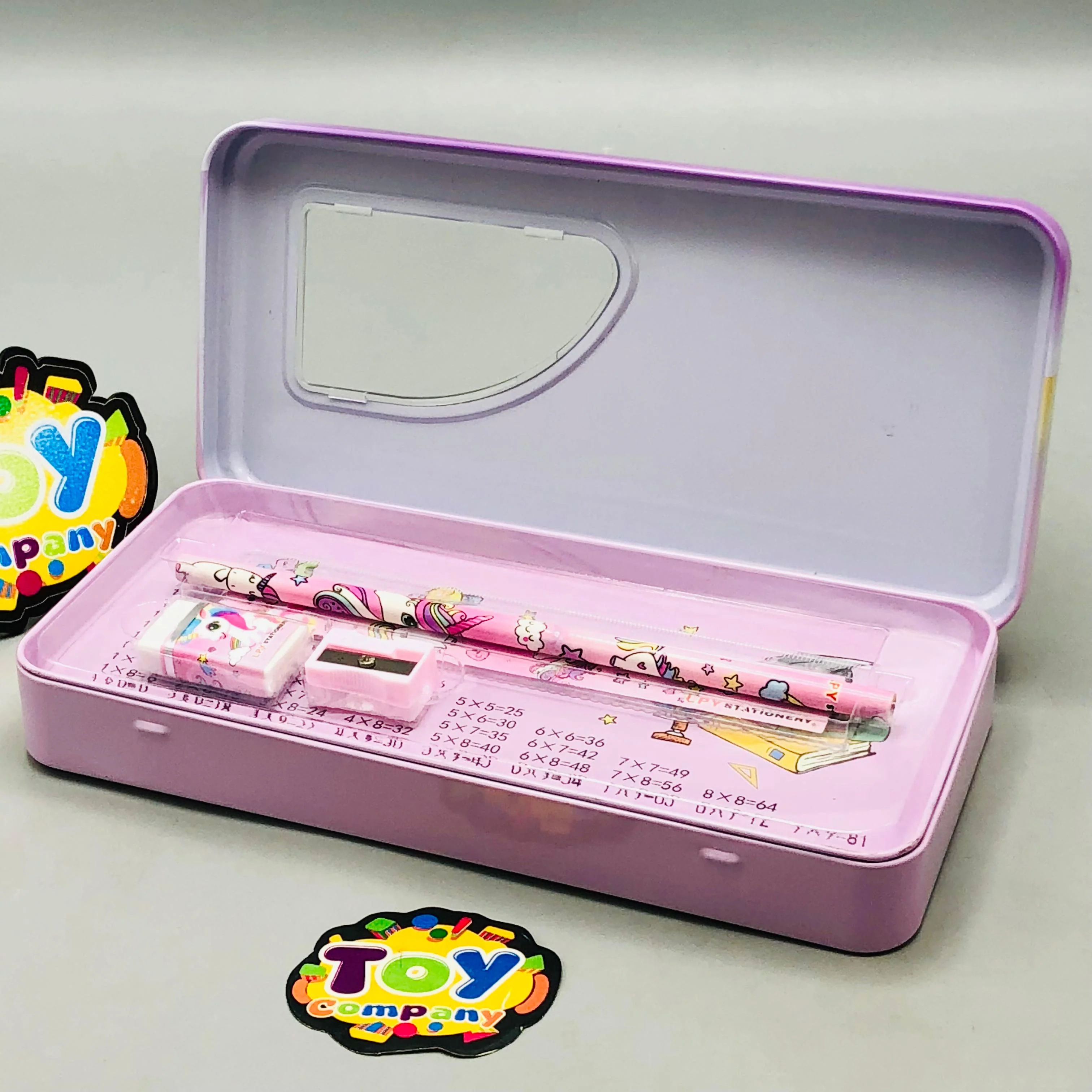 6Pcs Unicorn Themed Tin Geometry Box - Image 2