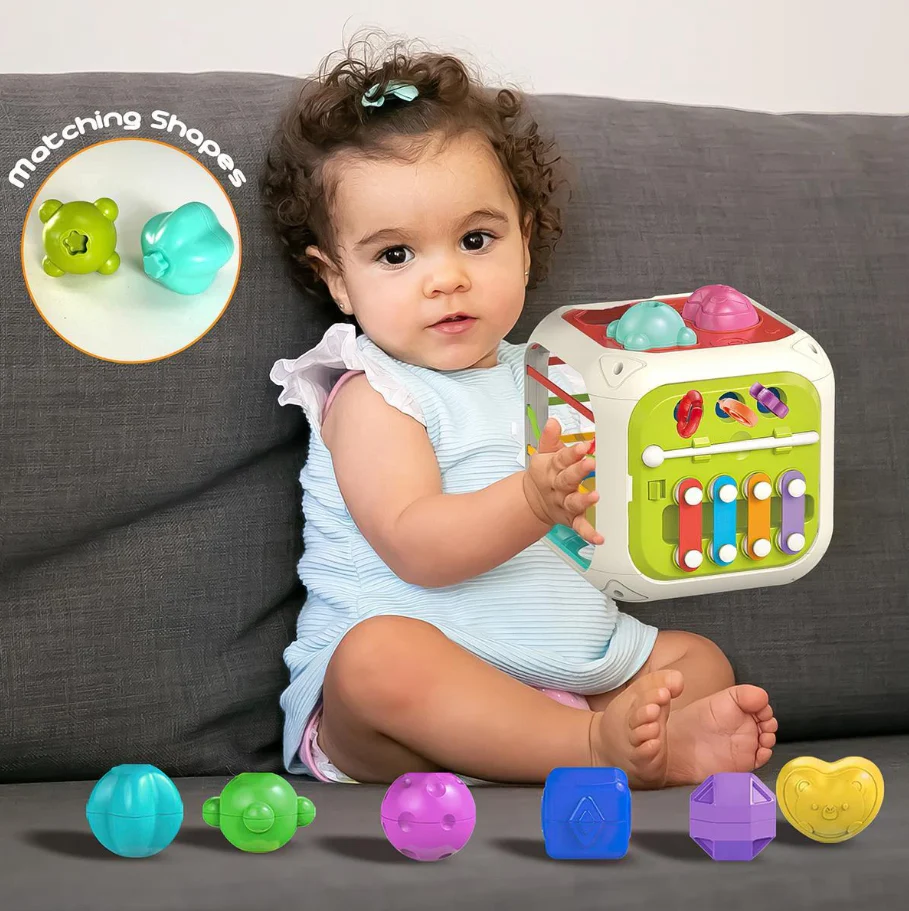 7in1 Montessori Shape Sorting Cube Toy - Image 10