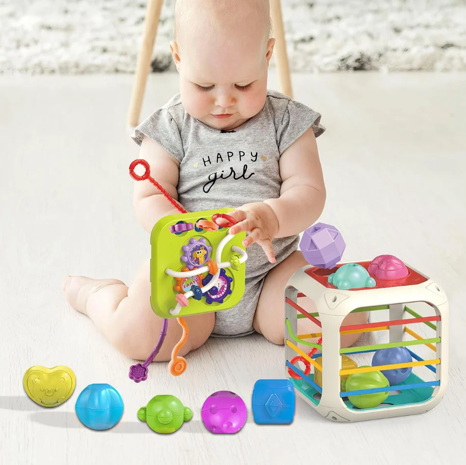 7in1 Montessori Shape Sorting Cube Toy - Image 15