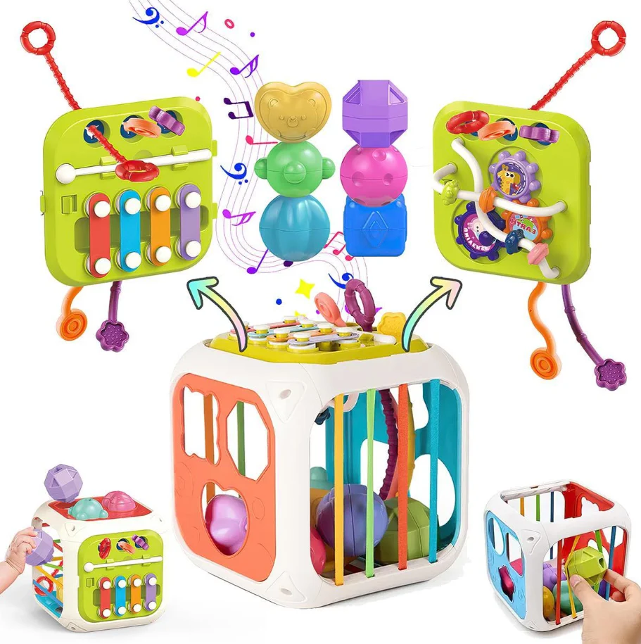7in1 Montessori Shape Sorting Cube Toy - Image 23