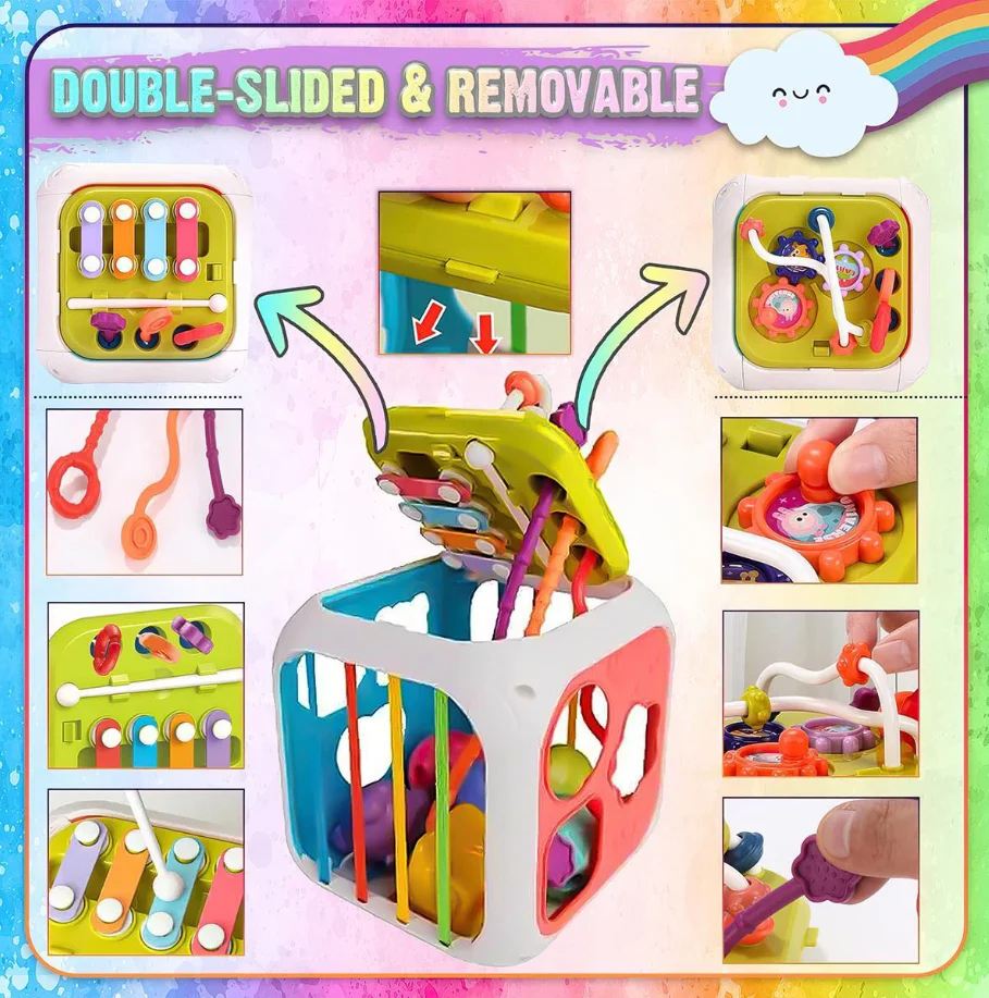 7in1 Montessori Shape Sorting Cube Toy - Image 8