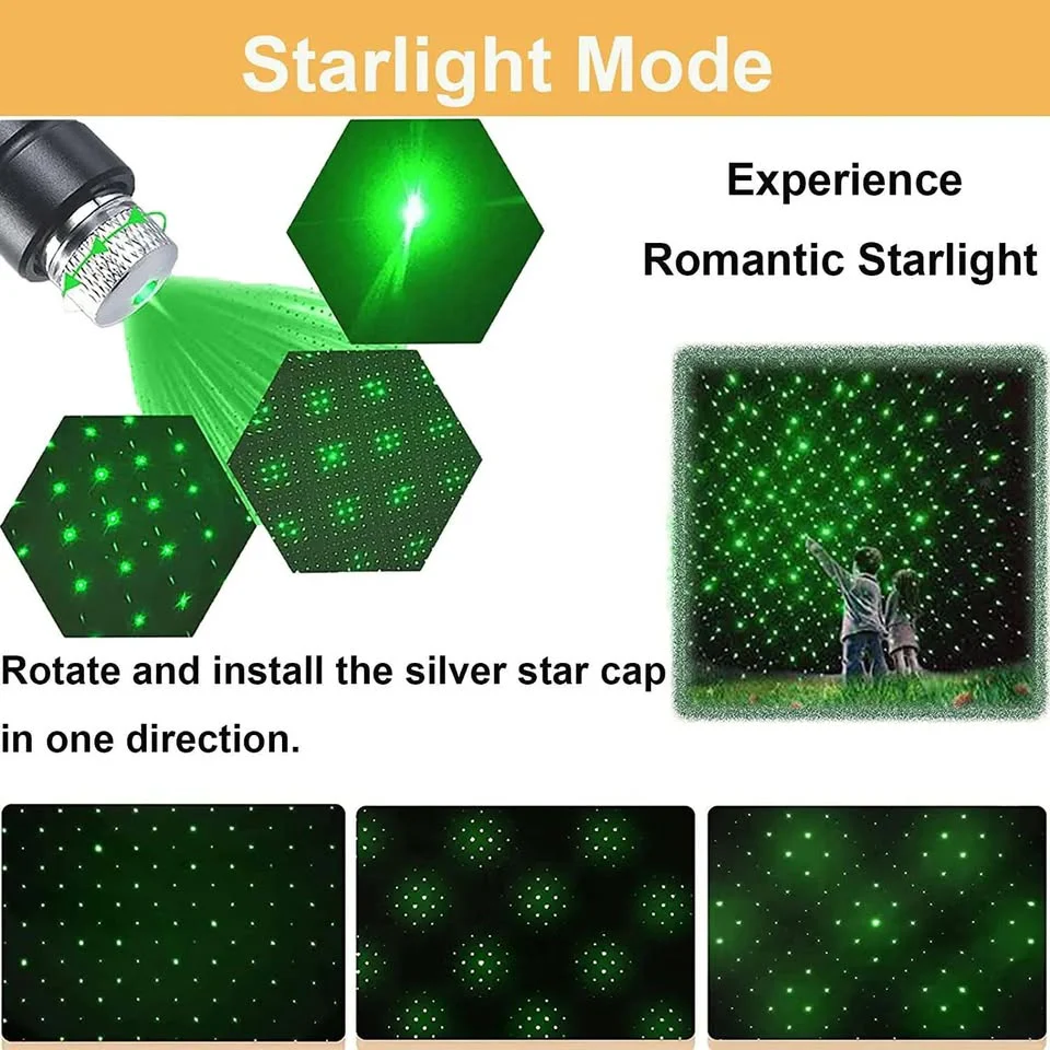 8in1 Rechargeable 303 Type Green Laser Pointer - Image 9