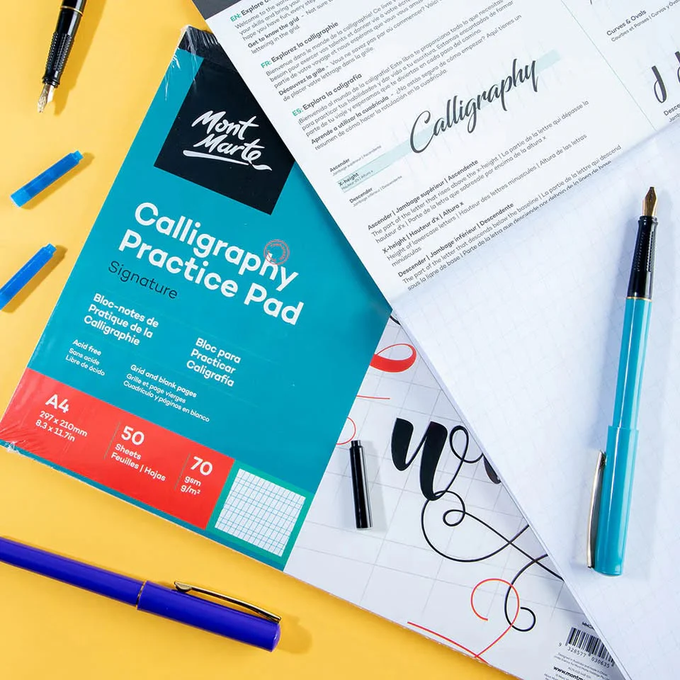 A4 Mont Marte Calligraphy Practice Pad - 50 Sheets - Image 6