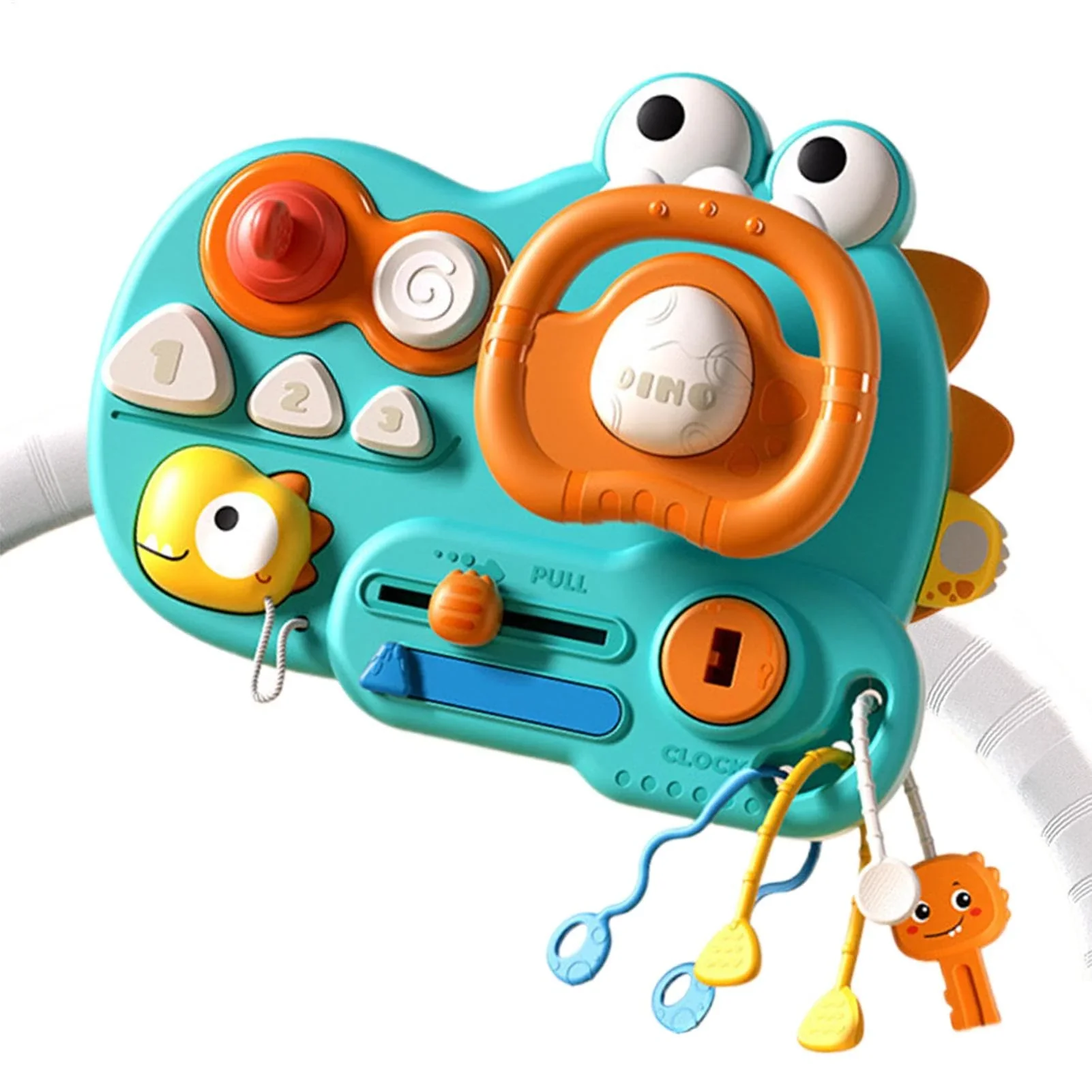 Dinosaur Themed Montessori Busy Steering Wheel - Image 8