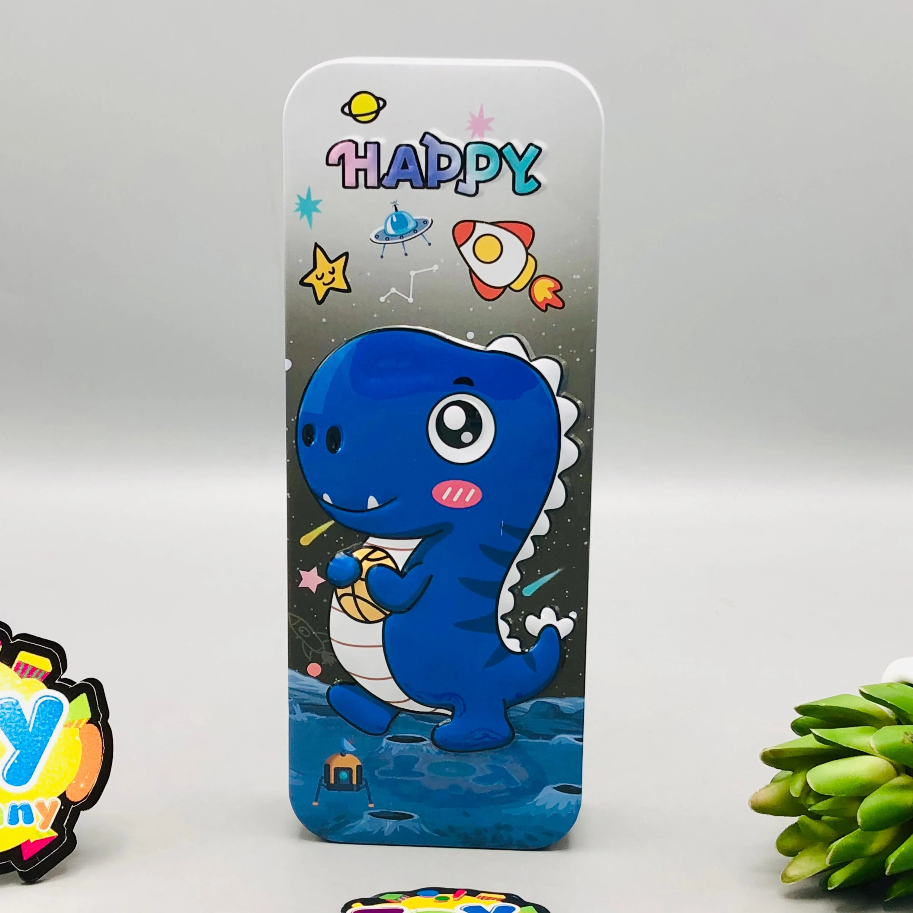 Dinosaur Themed Tin Geometry Box - Image 4