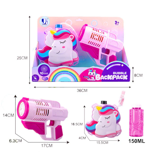 Electric Cute Unicorn Backpack Colorful Bubble Gun - Image 3