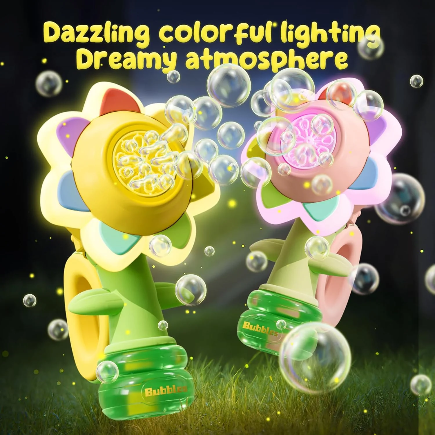 Electric Swing Seven-Color Flower Bubble Machine - Image 3
