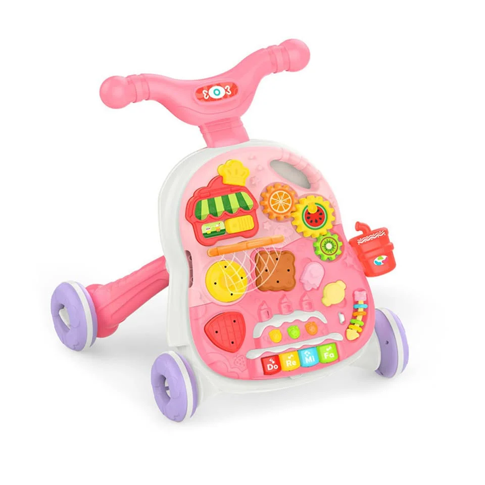 Huanger 2in1 Baby Musical Walker & Activity Table - Pink - Image 13