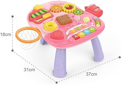 Huanger 2in1 Baby Musical Walker & Activity Table - Pink - Image 6