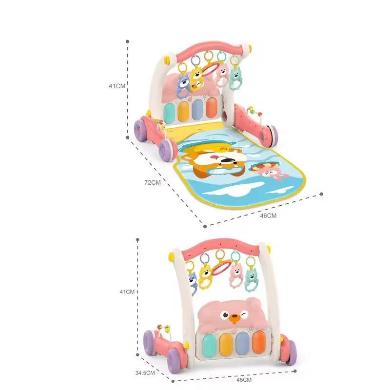 Huanger 2in1 Baby Walker & Piano Play Gym - Pink - Image 4