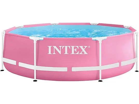 INTEX 8ftx30in Metal frame Swimming Pool - Pink - Image 3