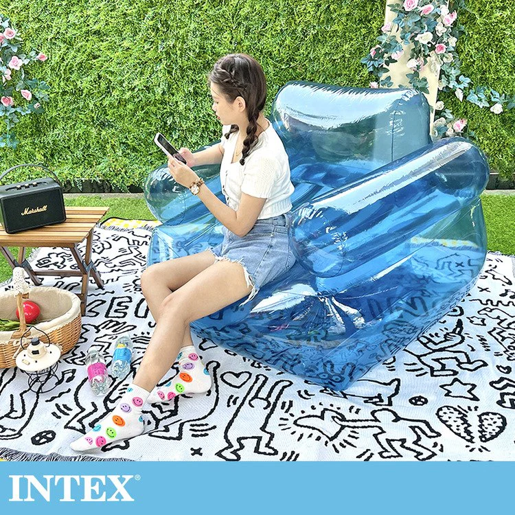 INTEX Blue Armchair Transparent Sofa 43"X42"X31" - Image 5