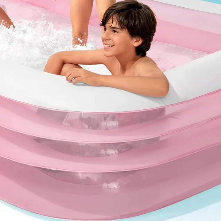 INTEX Rectangular Family Pink Swimming Pool 120"x72"x22" - Image 4
