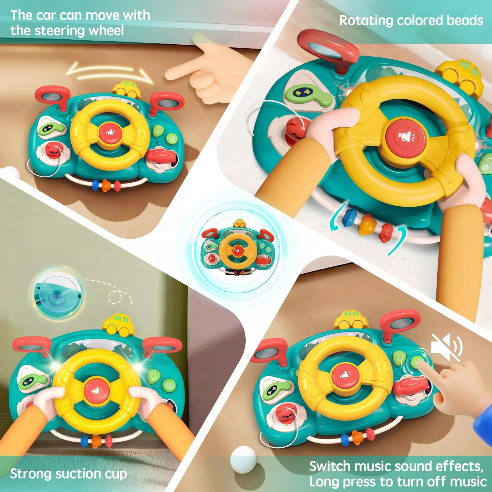 Kids Musical Driving Steering Wheel - Image 4