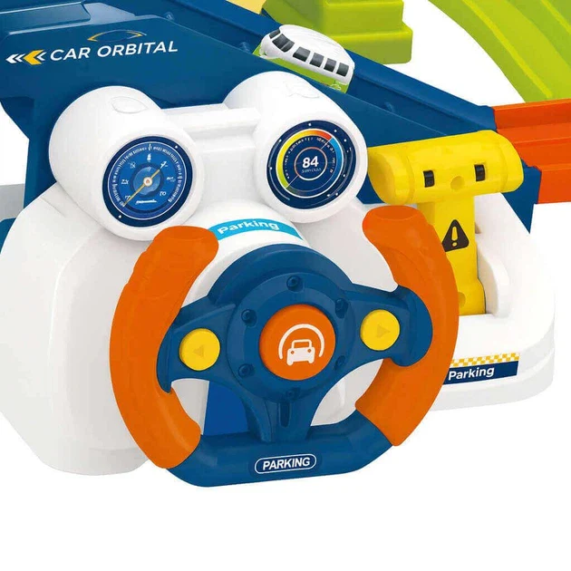 Kids Rail Train & Car Adventure Track Set With 6Pcs Cars - Image 3