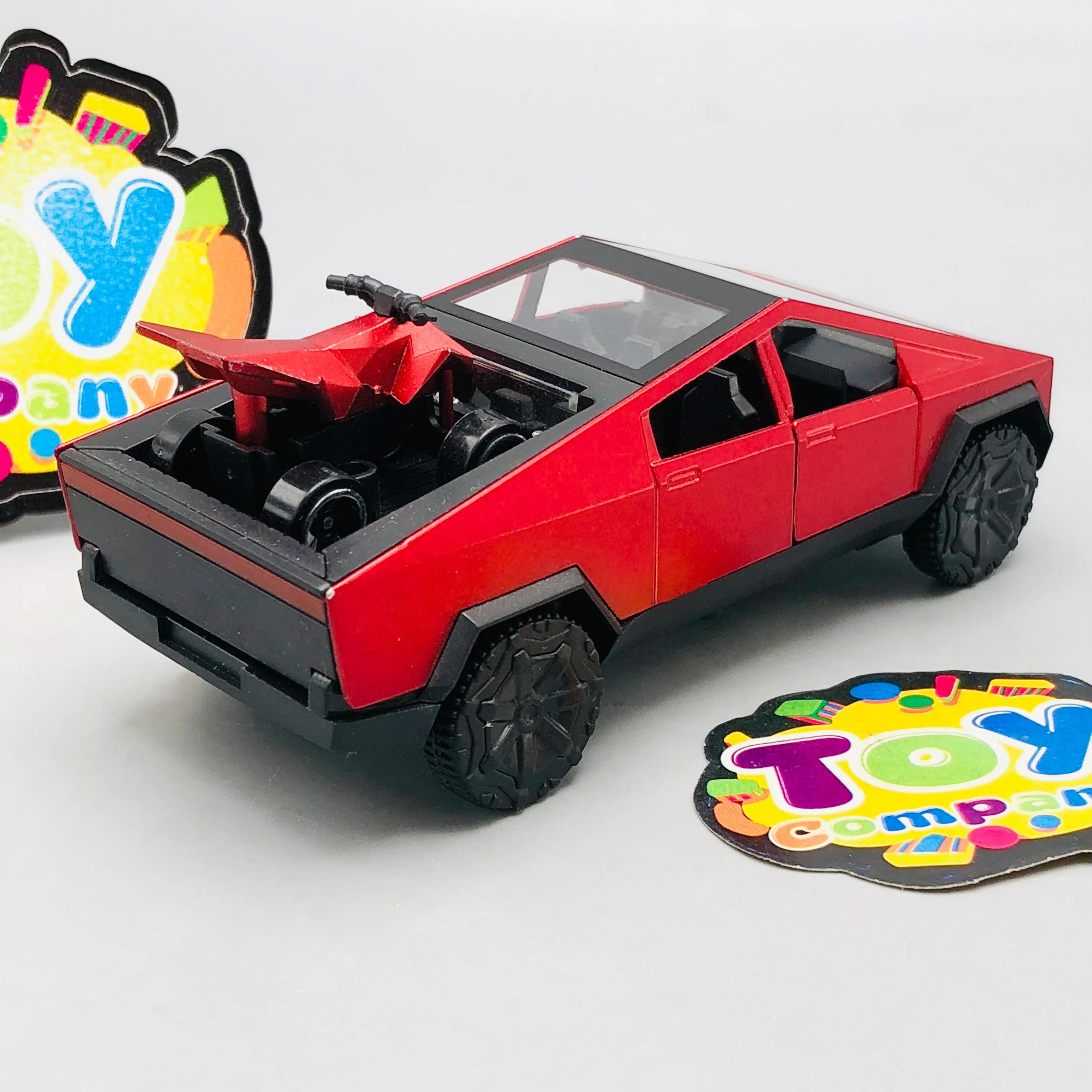 Mini Diecast Tesla Pickup Truck With Bike - 1Pc - Image 12