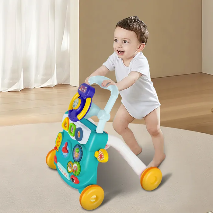 Multi-functional Baby Activity Musical Walker With Light - Green - Image 4