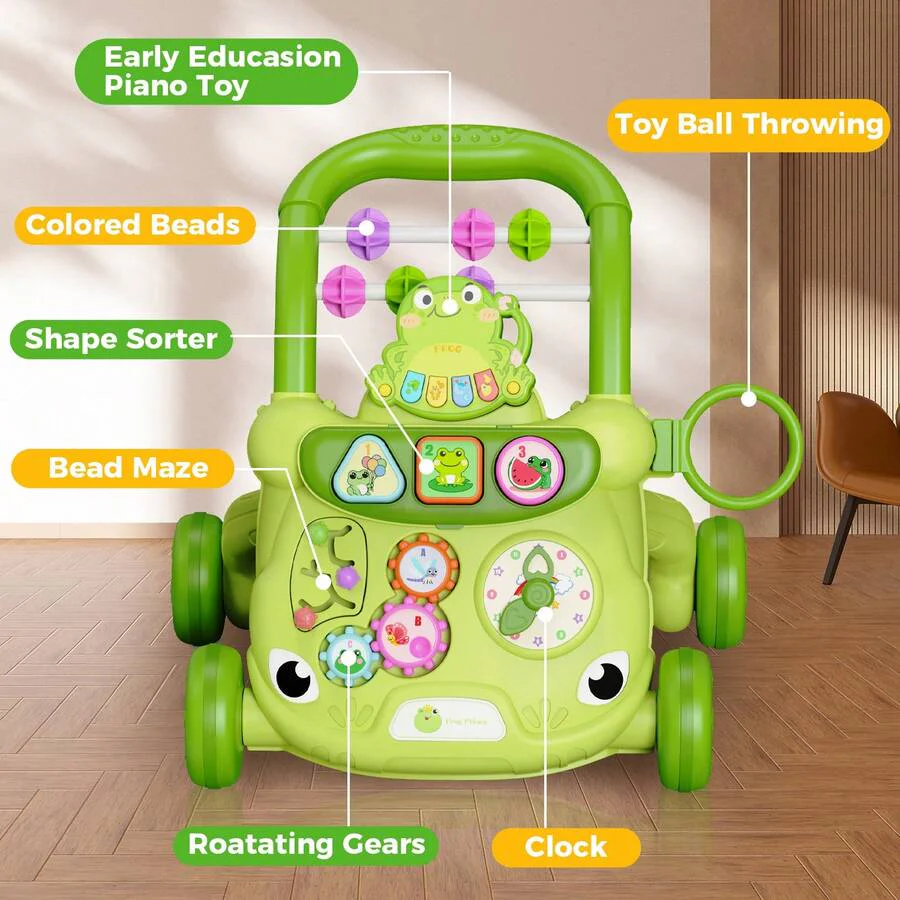 Multi-functional Baby Frog Theme Activity Musical Walker - Image 2