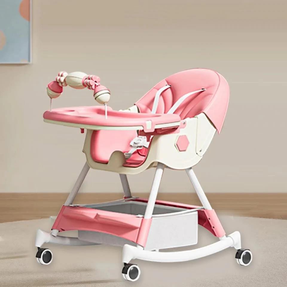 Multi-functional Baby High Swing Dining Chair - Pink - Image 3