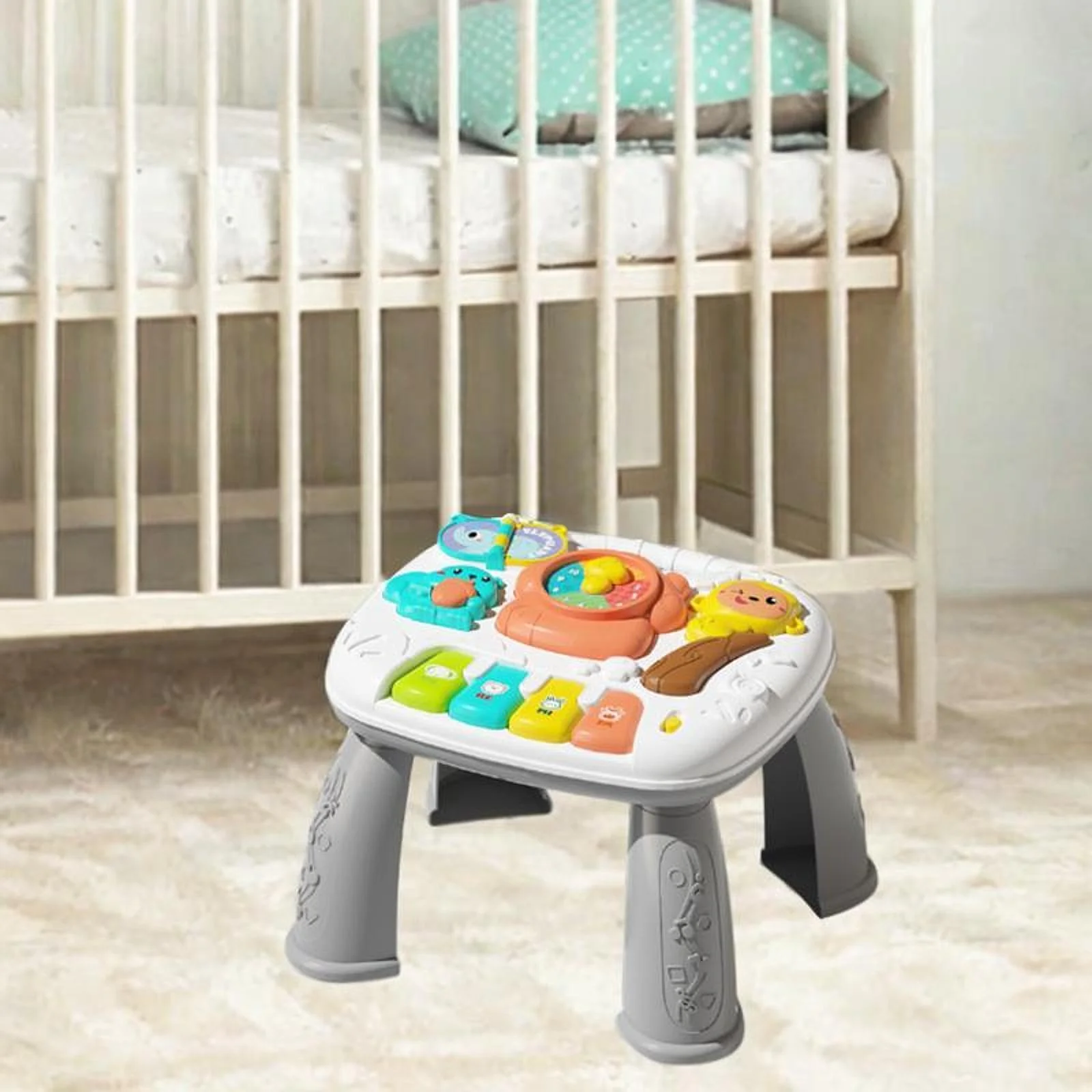 Multi-Functional Baby Musical Learning Activity Table - Gray - Image 6