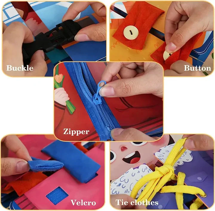 Multi-functional Wooden Montessori Busy Board - Image 4